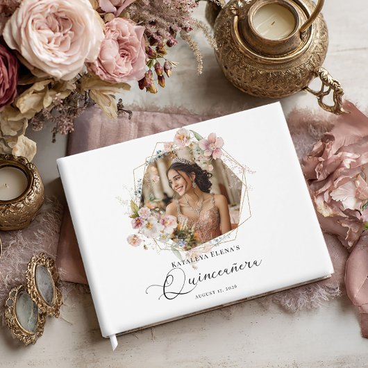 Floral Quinceanera foto Gastenboek