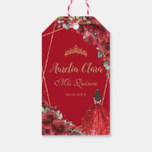 Floral Quinceanera Girl 15e verjaardag Cadeaulabel (Achterkant)