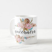 Floral Quinceañera mok elegant (Voorkant links)