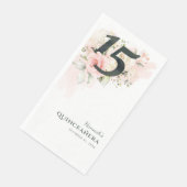 Floral Quinceanera Pink 15e verjaardag Servet (Hoek)