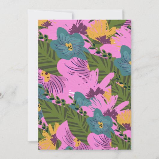 Floral Quinceañera Sweet 16 Kaart (Achterkant)