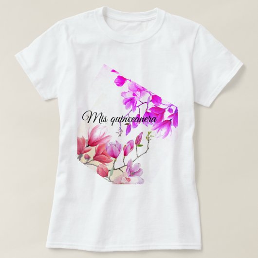 floral Quinceanera T-Shirt (Design voorkant)