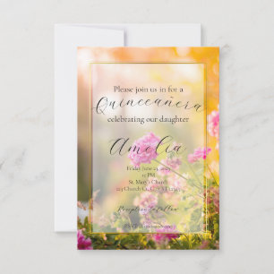 Floral Quinceañera/Wedding/Birthday Uitnodiging