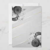 Floral Quinceanera, zwart-wit, gestreept Kaart (Achterkant)