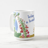 Floral Quote Coffee Mok "Beauful Morning" (Voorkant links)