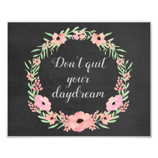 Floral Quote Print, Inspirerend Quote Foto Afdruk (Voorkant)
