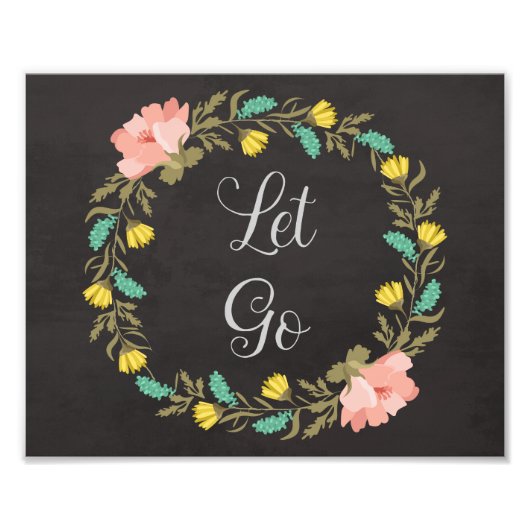 Floral Quote Print, Inspirerend Quote Foto Afdruk (Voorkant)