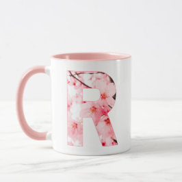 Floral R Initial Mug | Personalized Name & Traits Mok