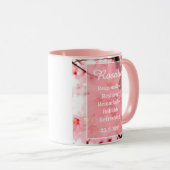 Floral R Initial Mug | Personalized Name & Traits Mok (Voorkant rechts)