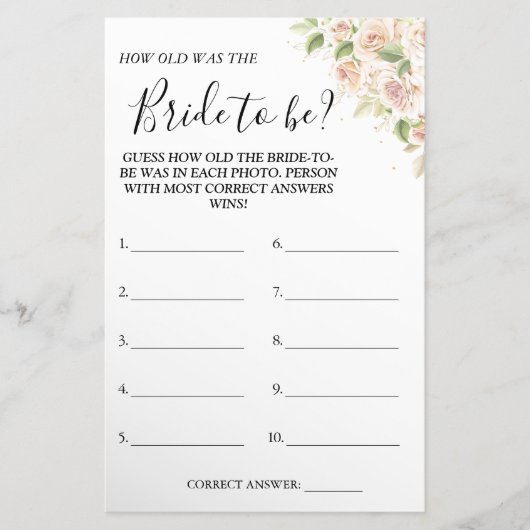 Floral Raad eens hoe oud ze was Flyer (Voorkant)