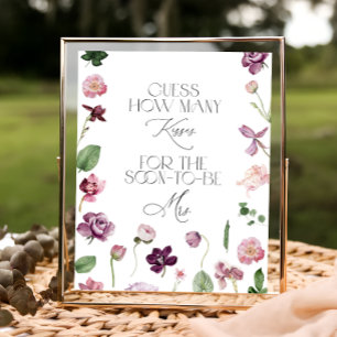 Floral raad eens hoeveel kisses Vrijgezellenfeest  Poster