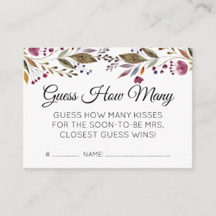 Floral raad hoeveel Vrijgezellenfeest Kisses heeft Informatiekaartje