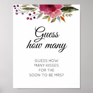 Floral raad hoeveel Vrijgezellenfeest Kisses heeft Poster