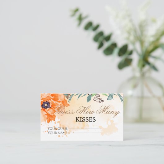 Floral raadt hoeveel kisses brudal game enclosur informatiekaartje (Staand voorkant)