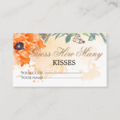 Floral raadt hoeveel kisses brudal game enclosur informatiekaartje (Voorkant)