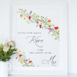 Floral raadt hoeveel kussen vrijgezellenfeest spel poster<br><div class="desc">Floral raden hoeveel kussen vrijgezellenfeest game poster. Overeenkomende objecten beschikbaar. Zie hier het volledige collectie: https://www.zazzle.com/collections/elegant_summer_wildflower_floral_bridal_shower-119149322528968622</div>