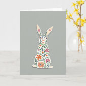 Floral Rabbit Art Card Kaart (Gele Bloem)