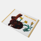 Floral Rabbit Art Welcome Deurmat (Schuin)