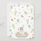 Floral Rabbit Baby shower Kaart (Achterkant)