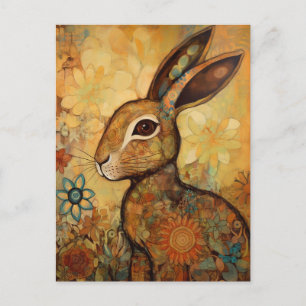 Floral Rabbit Briefkaart