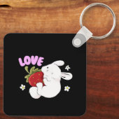 Floral Rabbit Charm Sleutelhanger (Achterkant)