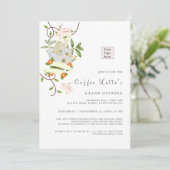 Floral Rabbit en Eggs EasterVibe Business Opening Kaart (Staand voorkant)