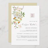 Floral Rabbit en Eggs EasterVibe Business Opening Kaart (Voorkant / Achterkant)