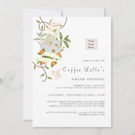 Floral Rabbit en Eggs EasterVibe Business Opening Kaart