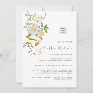 Floral Rabbit en Eggs EasterVibe Business Opening Kaart