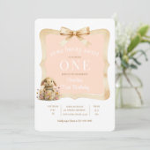 Floral Rabbit Girl Party Template Kaart (Staand voorkant)