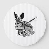Floral Rabbit Grote Klok (Voorkant)