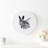 Floral Rabbit Grote Klok (Huis)