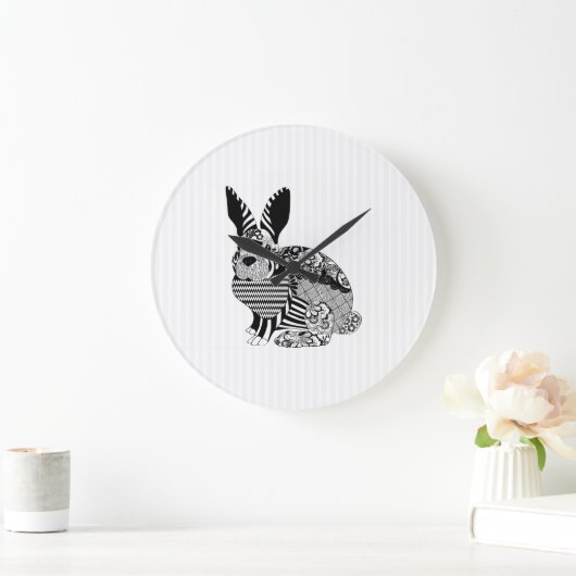 Floral Rabbit Grote Klok (Huis)