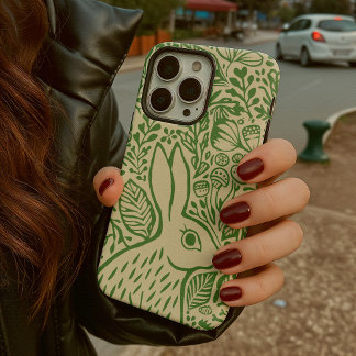 Floral Rabbit Natuur Geïnspireerde Kunstdruk iPhone 15 Pro Max Case