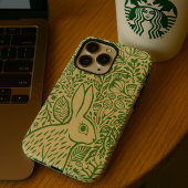 Floral Rabbit Natuur Geïnspireerde Kunstdruk iPhone Hoesje