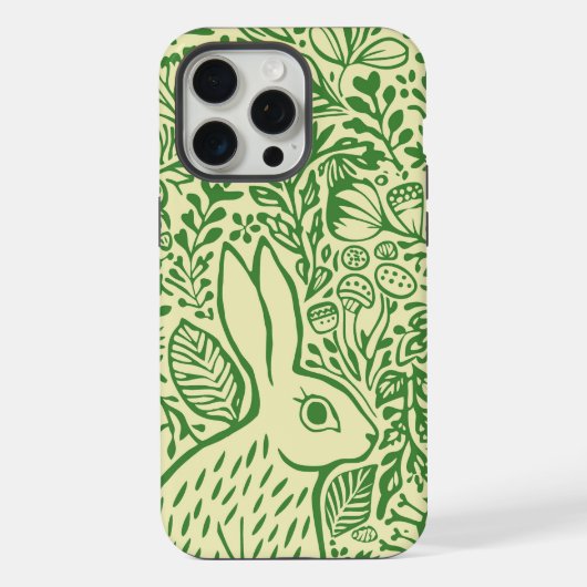 Floral Rabbit Natuur Geïnspireerde Kunstdruk iPhone Hoesje (Achterkant)