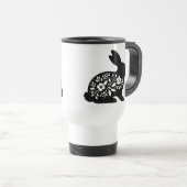 Floral Rabbit Stencil Mok – Schattigee Bunny Coffe (Voorkant rechts)