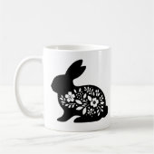 Floral Rabbit Stencil Mug – Cute Bunny Coffee  Koffiemok (Links)