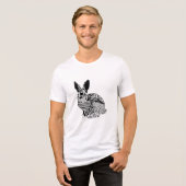 Floral Rabbit Tri-Blend Shirt (Voorkant volledig)