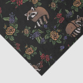 Floral Raccoons Cute Slaping Raccoon Patroon Tissuepapier (Detail)