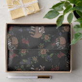 Floral Raccoons Cute Slaping Raccoon Patroon Tissuepapier (Geschenk)