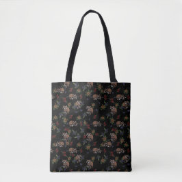 Floral Raccoons Cute Slaping Raccoon Patroon Tote Bag