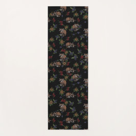 Floral Raccoons Cute Slaping Raccoon Patroon Yogamat