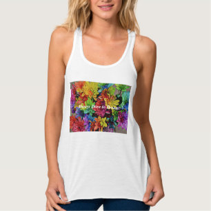Floral Racerback Top (Wit) Durf altijd te dromen