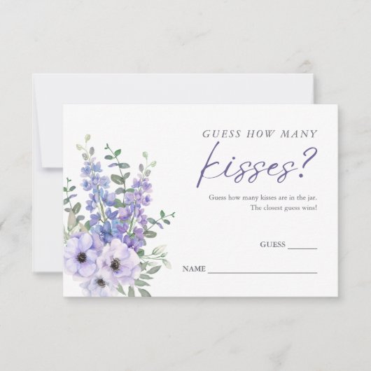 Floral raden hoeveel kisses bruids spel Kaarten (Voorkant)