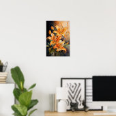 Floral Radiance - Waterverf Lily Flowers Art Poster (Thuiskantoor)