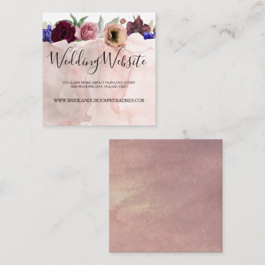 Floral Radiant Bloom Bruiloft Website Informatiekaartje (Voorkant / Achterkant)