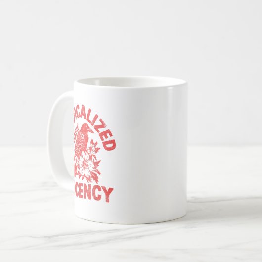 Floral Radicalized By Basic Decency Feminist Activ Koffiemok (Voorkant links)