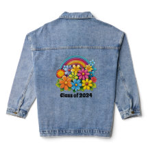 Floral Rainbow Afstuderen Denim Jacket