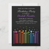 Floral Rainbow Bar Code Party Invitation Kaart (Voorkant)